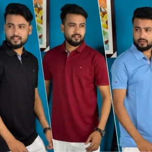 Tommy 3pcs Polo- Black, Marron & Sky Blue