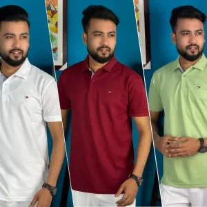 Tommy 3pcs Polo- White, Marron & Lemon