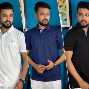Tommy 3pcs Polo- White, Navy & Black