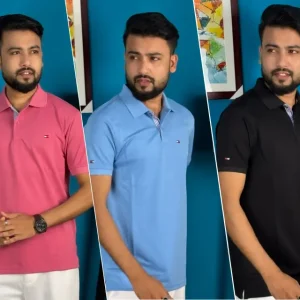 Tommy 3pcs Polo- Pink, Sky Blue & Black
