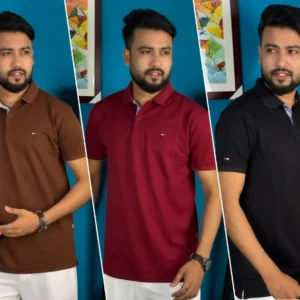 3pcs Polo-Marron, Coffee & Black