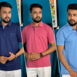 3pcs Polo-Navy Blue, Light Pink & Sky Blue