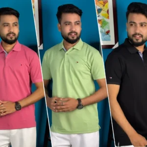 3pcs polo-Light Pink, Lemon, Black